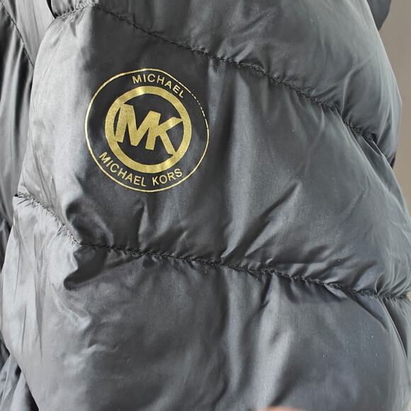 Michael Kors Packable Down Puffer Coat Black Hooded Jacket Women’s 1X Plus Size - Picture 3 of 5